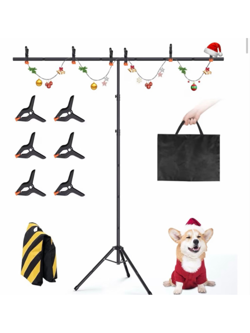 NEW Portable T-Shape Backdrop Stand Support Kit 8x7.2ft Adjustable Photo Video